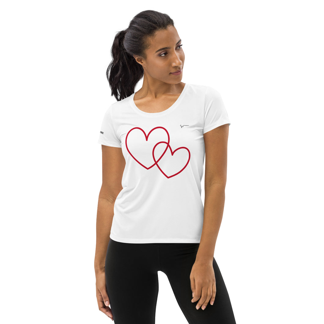 SUCCESS WIRE Happy Hearts Athletic T-shirt for Women