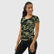 Load image into Gallery viewer, SUCCESS WIRE Signature Logo Camo Surge Athletic T-shirt for Women
