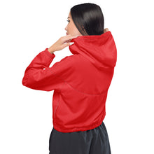 Load image into Gallery viewer, SUCCESS WIRE Extreme Red Cropped Windbreaker for Women (Black Logo)
