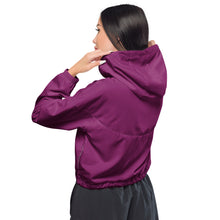 Load image into Gallery viewer, SUCCESS WIRE Eggplant Purple Boost Cropped Windbreaker for Women (Black Logo)
