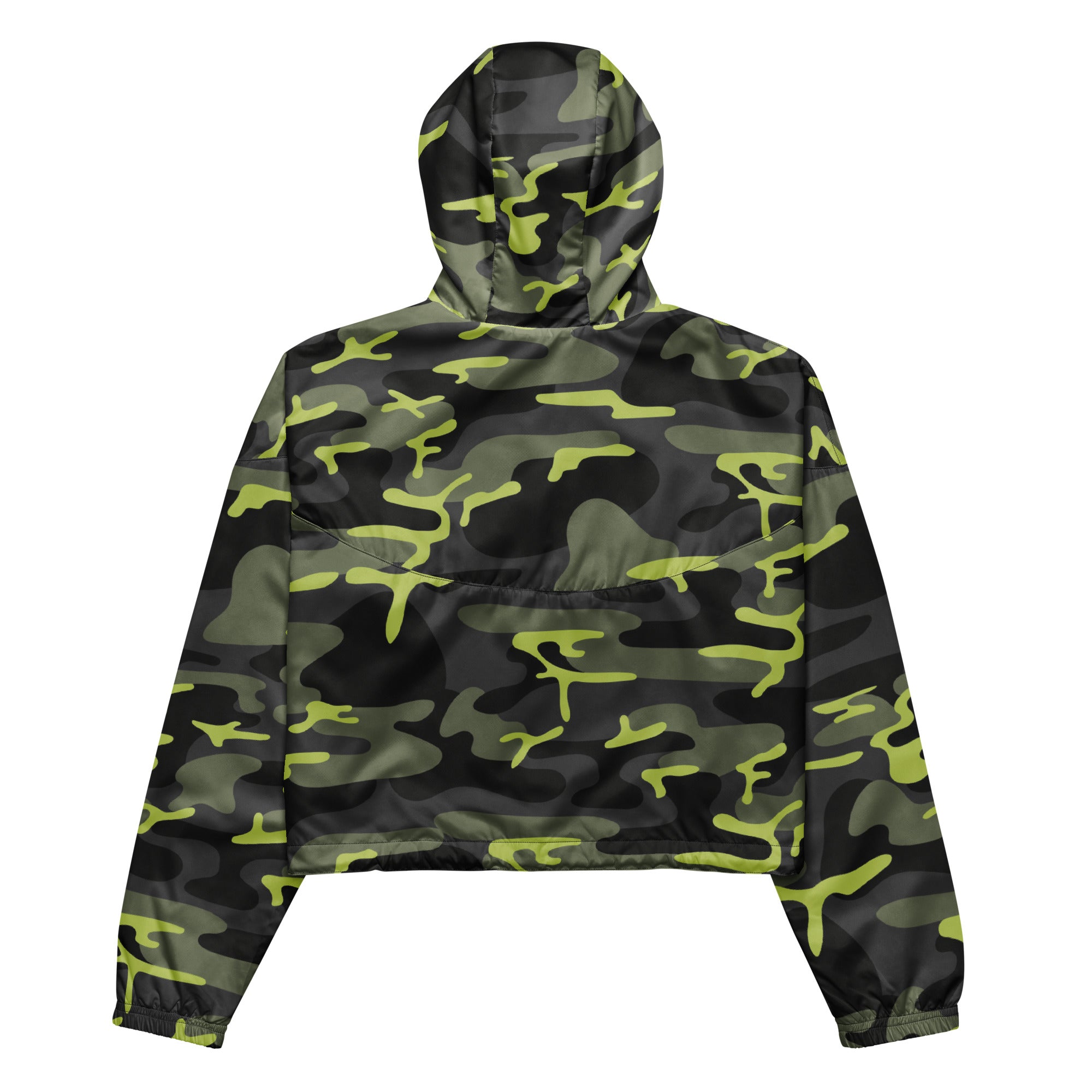 SUCCESS WIRE Camo Turbo Charge Cropped Windbreaker for Women (Black Logo)