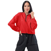 Load image into Gallery viewer, SUCCESS WIRE Extreme Red Cropped Windbreaker for Women (Black Logo)
