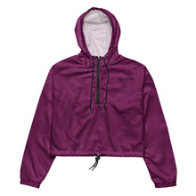 Load image into Gallery viewer, SUCCESS WIRE Eggplant Purple Boost Cropped Windbreaker for Women (Black Logo)
