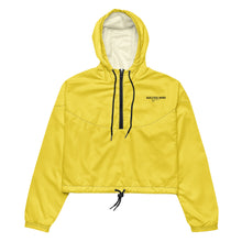 Load image into Gallery viewer, SUCCESS WIRE High Innovation Yellow Cropped Windbreaker for Women (Black Logo)
