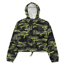 Load image into Gallery viewer, SUCCESS WIRE Camo Turbo Charge Cropped Windbreaker for Women (Black Logo)
