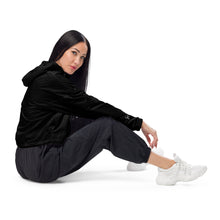 Load image into Gallery viewer, SUCCESS WIRE Powerpack Black Cropped Windbreaker for Women (White Logo)
