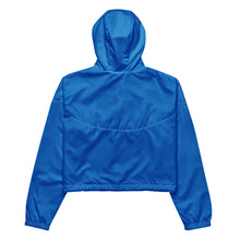 Load image into Gallery viewer, SUCCESS WIRE Dazzling Blue Electric Cropped  Windbreaker for Women (Black Logo)
