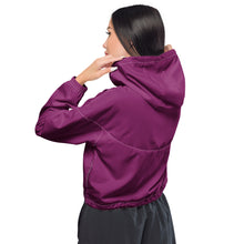 Load image into Gallery viewer, SUCCESS WIRE Eggplant Purple Boost Cropped Windbreaker for Women (Black Logo)
