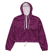 Load image into Gallery viewer, SUCCESS WIRE Eggplant Purple Boost Cropped Windbreaker for Women (Black Logo)
