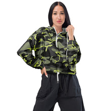 Load image into Gallery viewer, SUCCESS WIRE Camo Turbo Charge Cropped Windbreaker for Women (Black Logo)
