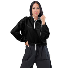 Load image into Gallery viewer, SUCCESS WIRE Powerpack Black Cropped Windbreaker for Women (White Logo)
