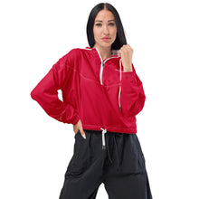 Load image into Gallery viewer, SUCCESS WIRE Crimson Red Cropped Windbreaker for Women
