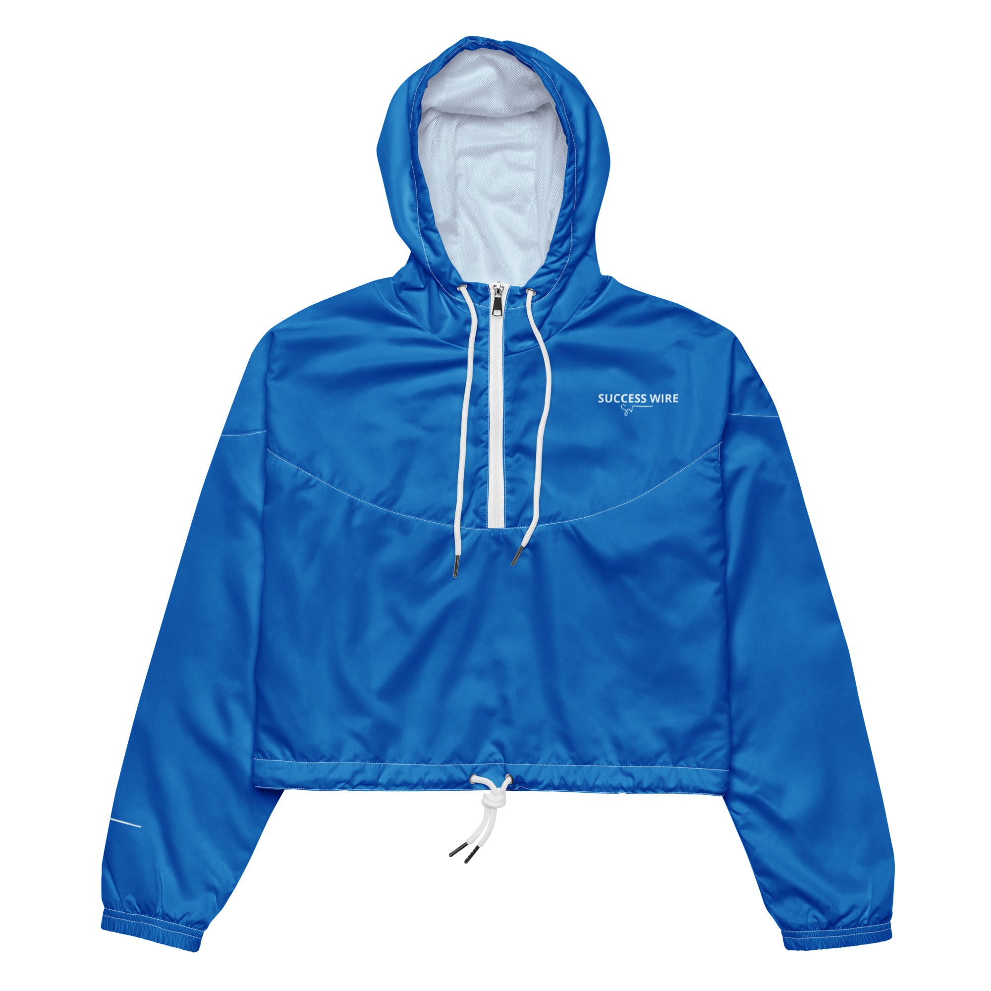 SUCCESS WIRE Dazzling Blue Electric Cropped Windbreaker for Women