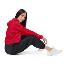 Load image into Gallery viewer, SUCCESS WIRE Crimson Red Cropped Windbreaker for Women
