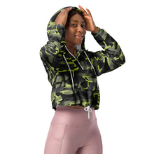 Load image into Gallery viewer, SUCCESS WIRE Camo Turbo Charge Cropped Windbreaker for Women (Black Logo)
