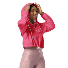 Load image into Gallery viewer, SUCCESS WIRE Pretty in Pink Passion Cropped Windbreaker for Women (White Logo)
