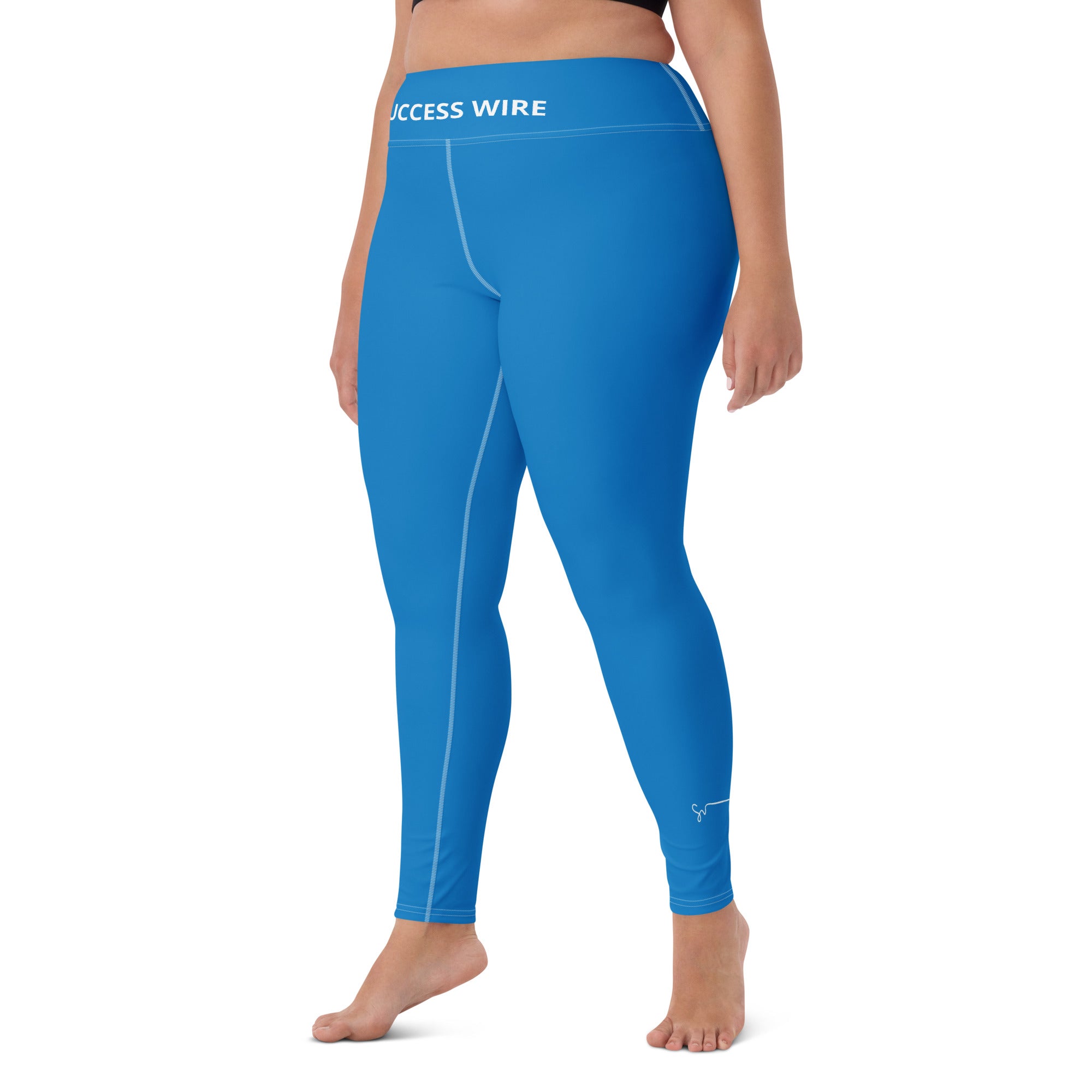 SUCCESS WIRE Dazzling Blue Electric Yoga Leggings for Women