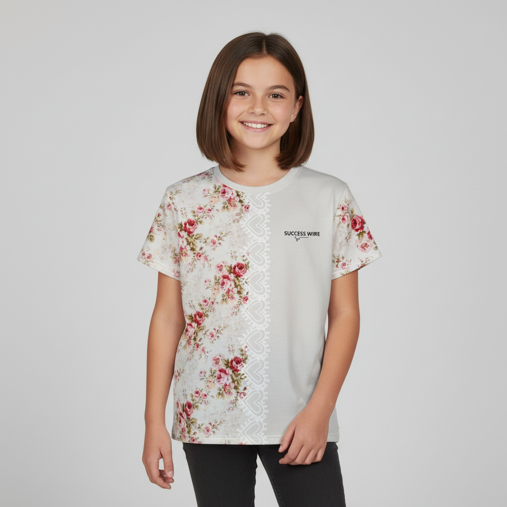 SUCCESS WIRE Pink Blossom T-Shirt for Big Girls (8-20)