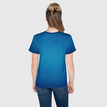 Load image into Gallery viewer, SUCCESS WIRE Unisex Blue Glow Crew Neck T-Shirt for Big Kids (8-20) w/Black Logo
