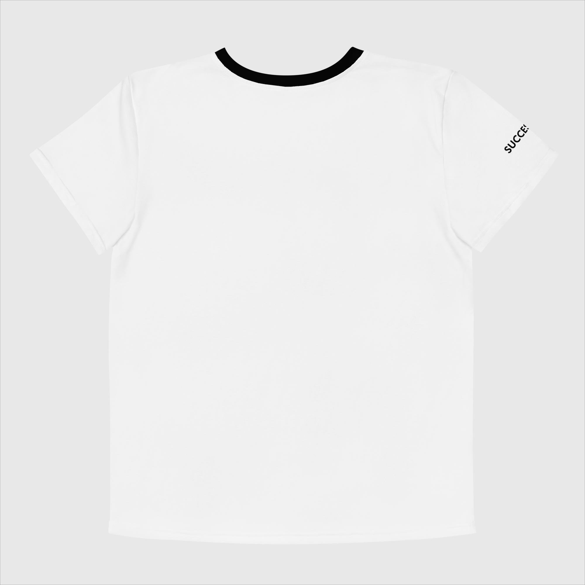 SUCCESS WIRE Abstract Black and White Crew Neck Unisex T-shirt for Big Kids (8-20)