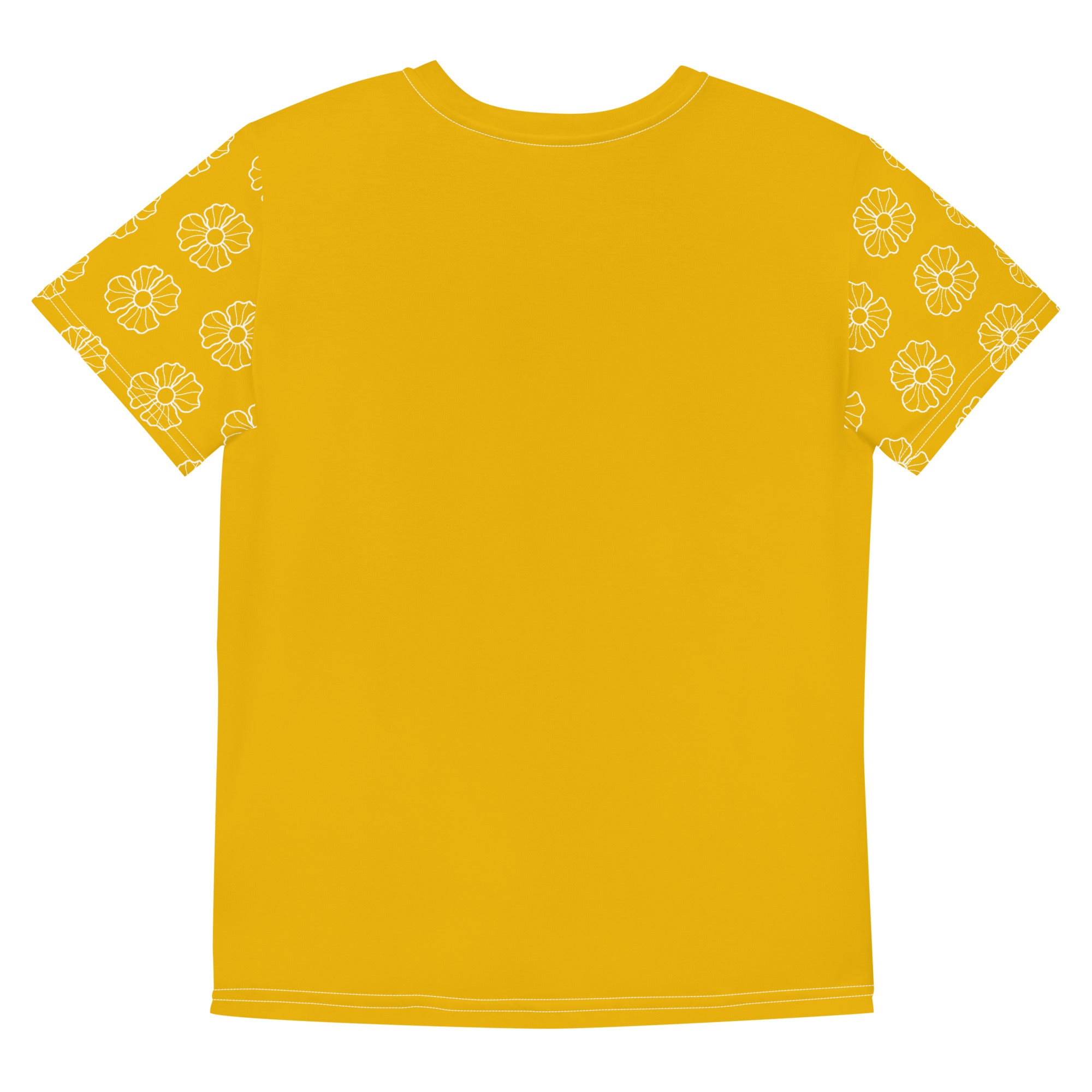 SUCCESS WIRE Blooming Petals Crew Neck T-Shirt for Big Girls (8-20) - Goldenrod