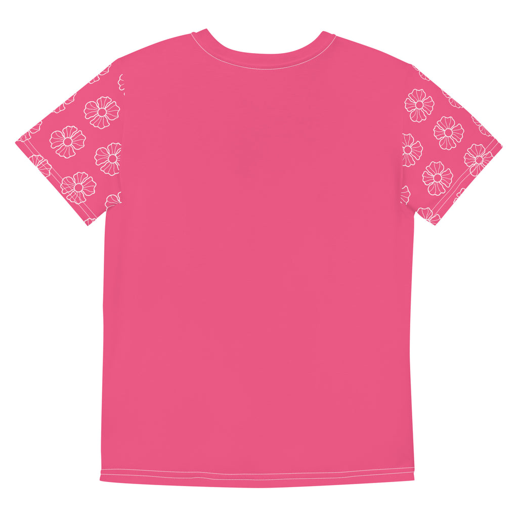SUCCESS WIRE Blooming Petals Crew Neck T-Shirt for Big Girls (8-20) - Brink Pink