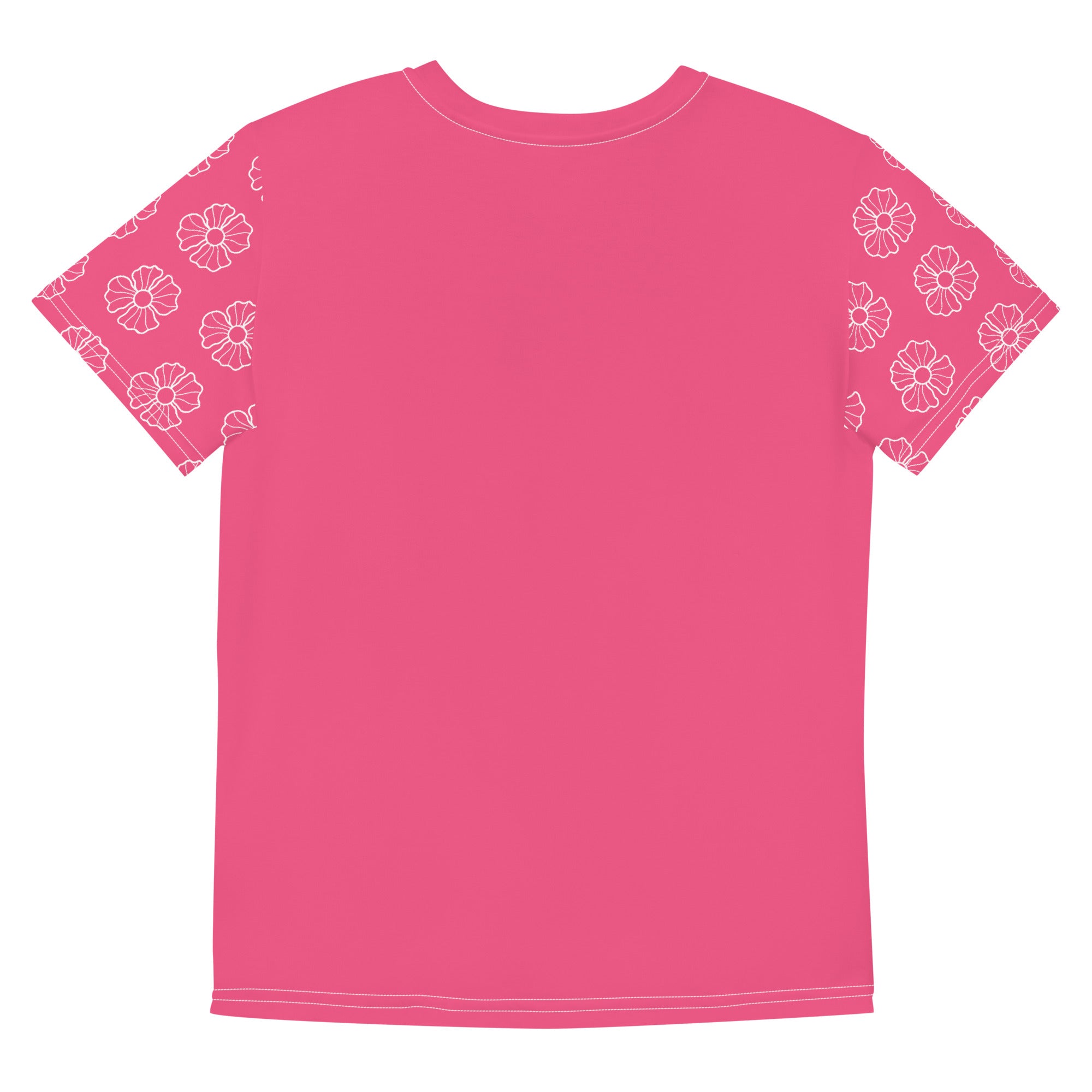 SUCCESS WIRE Blooming Petals Crew Neck T-Shirt for Big Girls (8-20) - Brink Pink