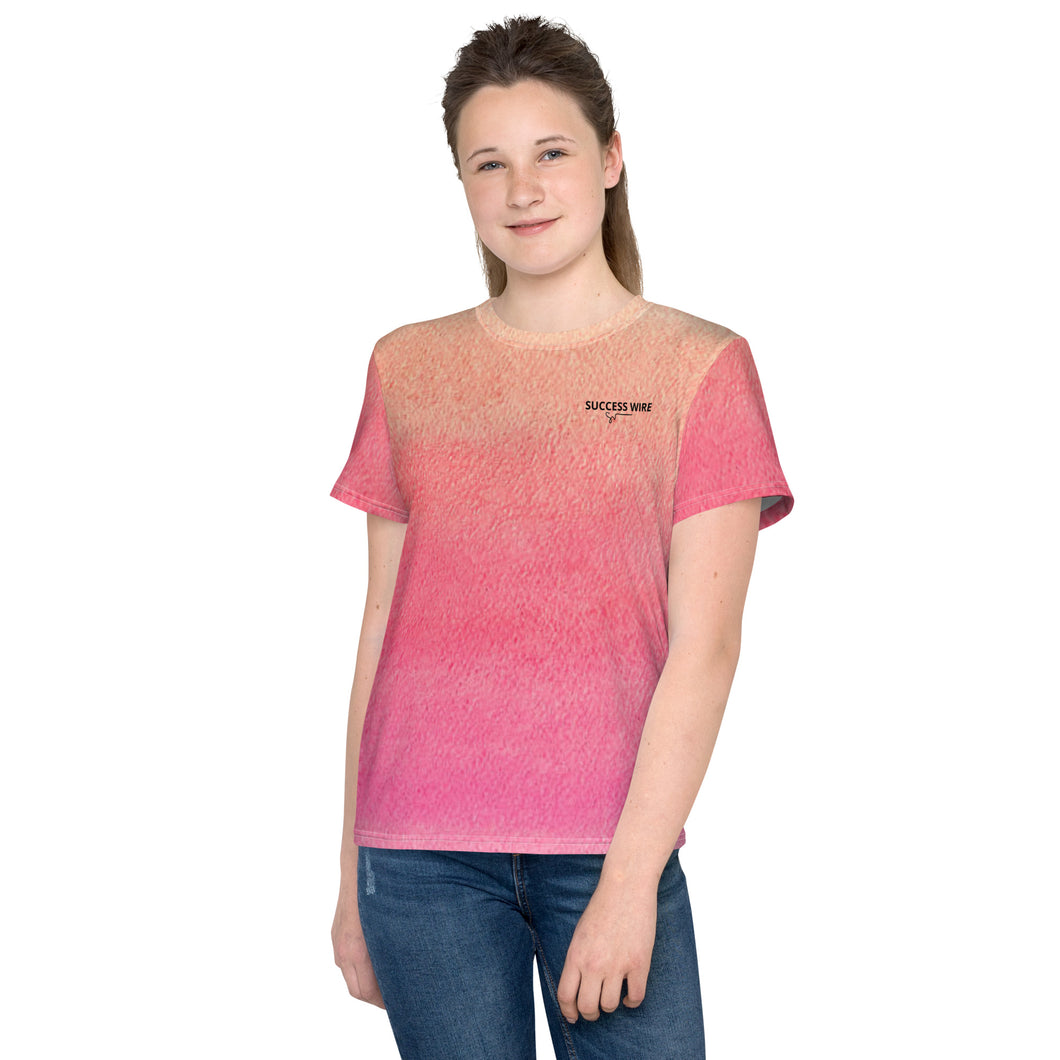 SUCCESS WIRE Watercolor Crew Neck T-Shirt for Big Girls (8-20)