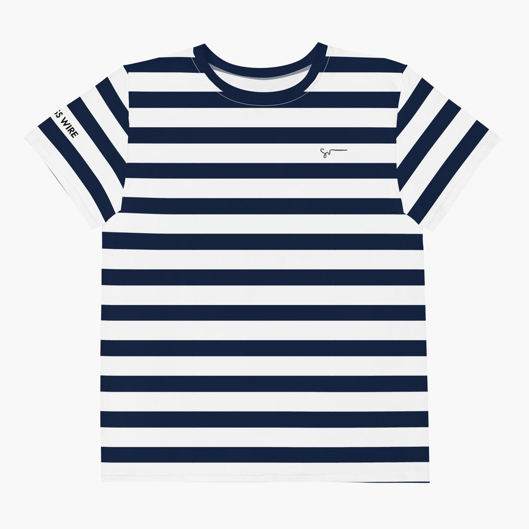 SUCCESS WIRE Unisex Striped Crew Neck T-shirt for Big Kids (8-20)