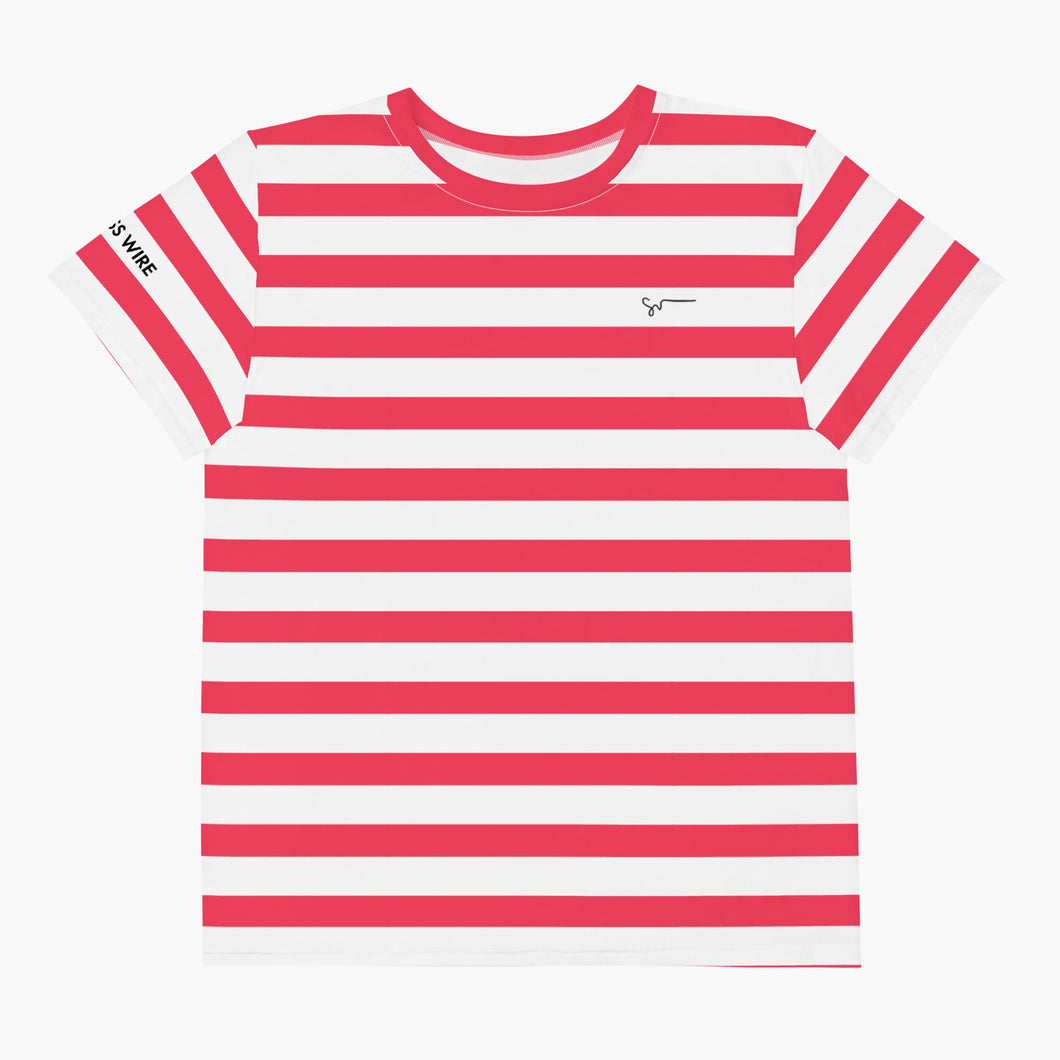 SUCCESS WIRE Unisex Striped Crew Neck T-Shirt for Big Kids (8-20)