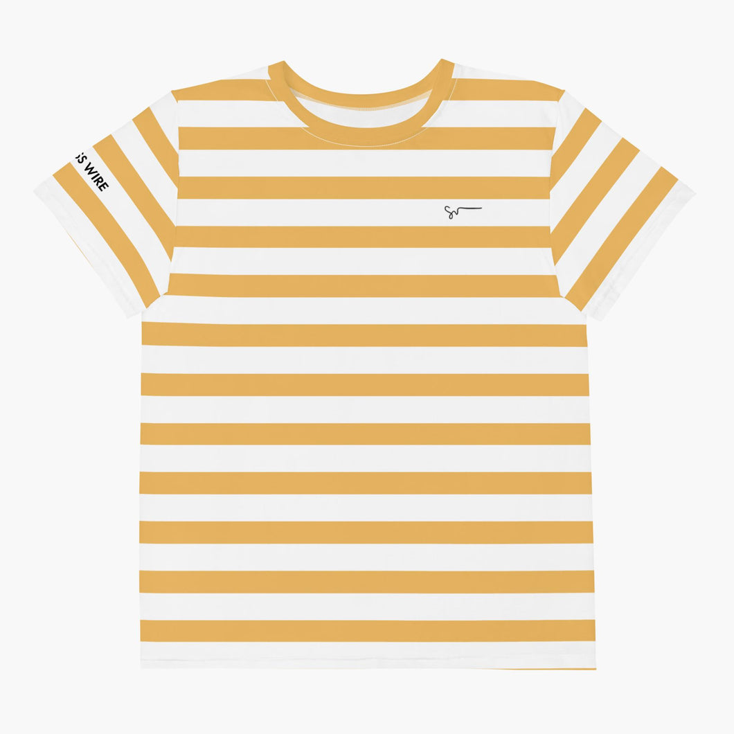 SUCCESS WIRE Unisex Striped Crew Neck T-Shirt for Big Kids (8-20)