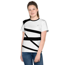 Load image into Gallery viewer, SUCCESS WIRE Abstract Black and White Crew Neck T-shirt for Big Kids (8-20)
