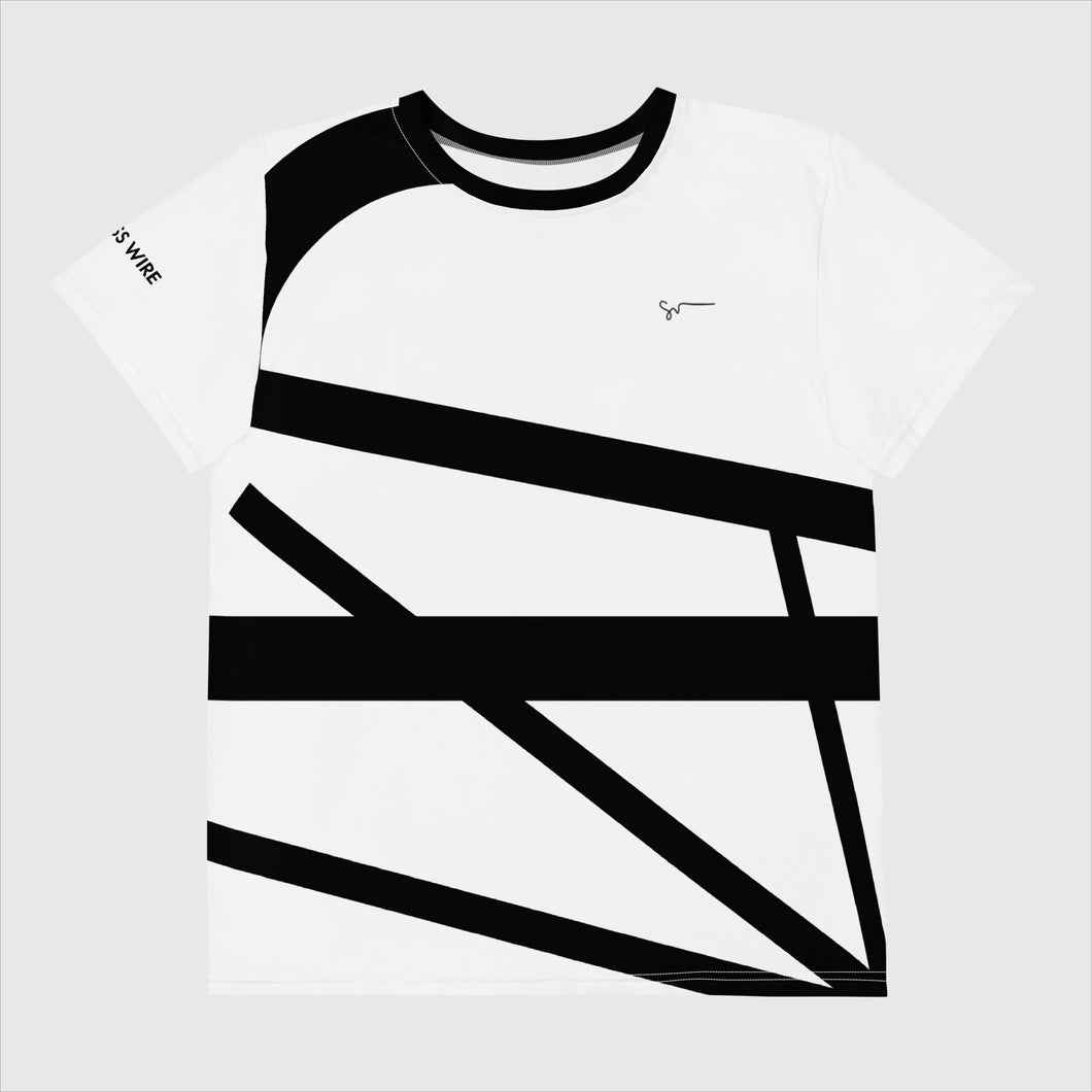 SUCCESS WIRE Abstract Black and White Crew Neck T-shirt for Big Kids (8-20)