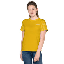 Load image into Gallery viewer, SUCCESS WIRE Blooming Petals Crew Neck T-Shirt for Big Girls (8-20) - Goldenrod
