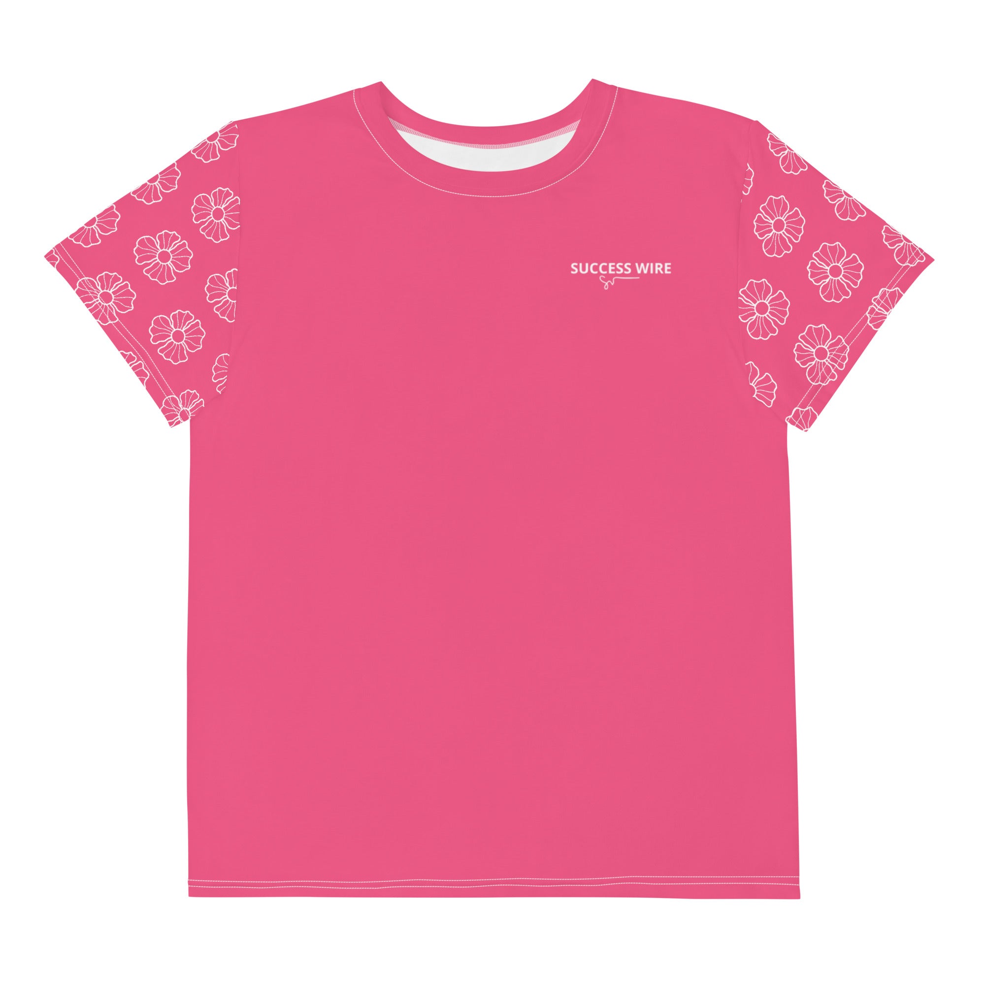 SUCCESS WIRE Blooming Petals Crew Neck T-Shirt for Big Girls (8-20) - Brink Pink
