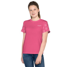 Load image into Gallery viewer, SUCCESS WIRE Blooming Petals Crew Neck T-Shirt for Big Girls (8-20) - Brink Pink
