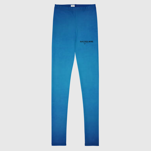 SUCCESS WIRE Blue Glow Leggings for Big Kids (8-20) w/Black Logo
