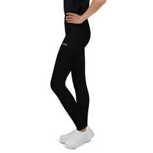 Load image into Gallery viewer, SUCCESS WIRE Black Leggings for Big Girls (8-20) - White Logo
