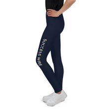 Load image into Gallery viewer, SUCCESS WIRE Playful Dots Logo Leggings for Big Girls (8-20) - Navy
