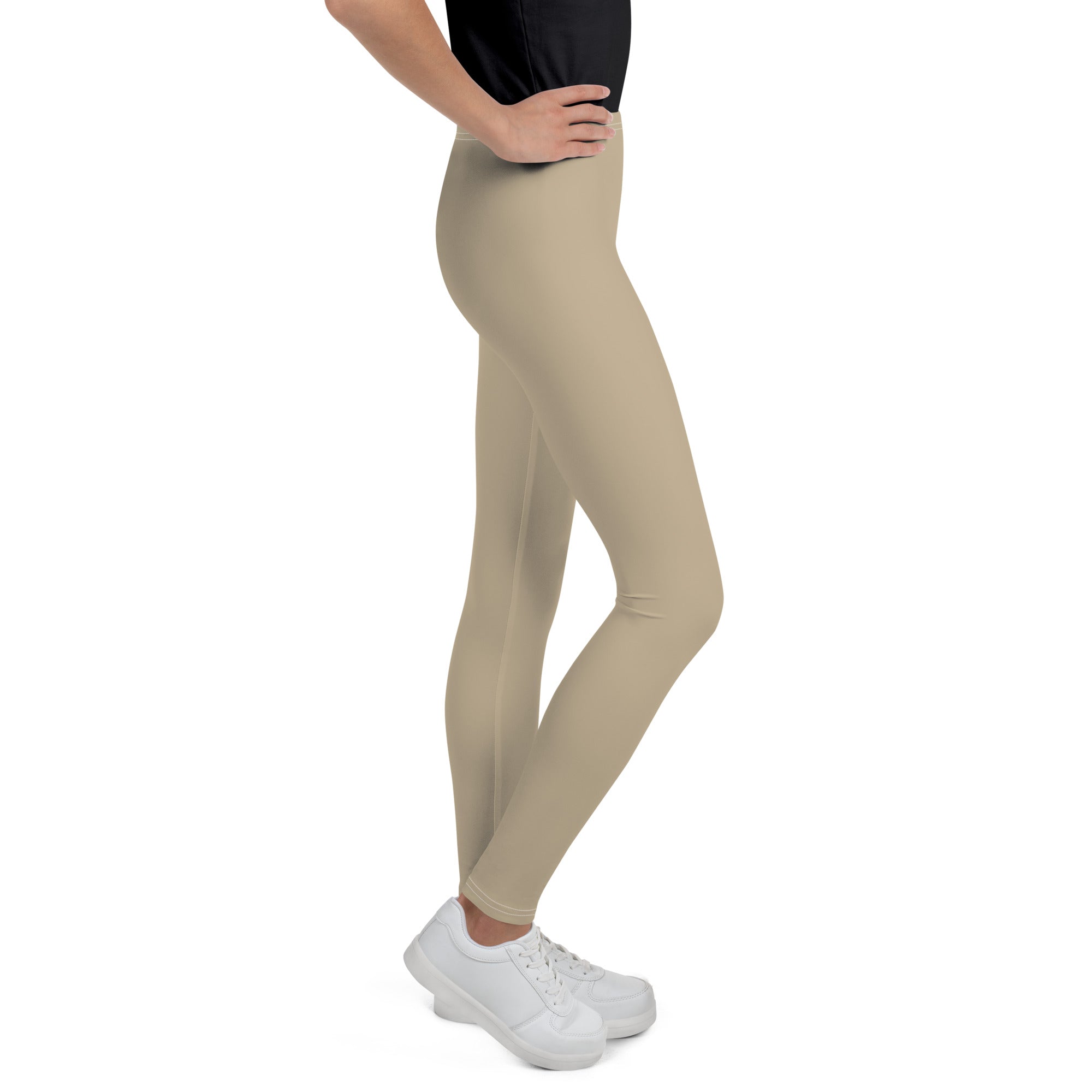 SUCCESS WIRE Classic Leggings for Big Girls (8-20) - Khaki Tan
