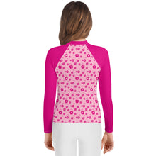 Load image into Gallery viewer, SUCCESS WIRE Power Flower Pink Rash Guard for Big Girls (8-20)
