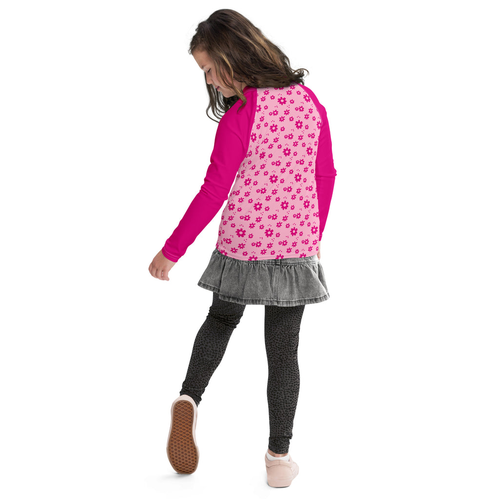 SUCCESS WIRE Power Flower Pink Rash Guard for Big Girls (8-20)