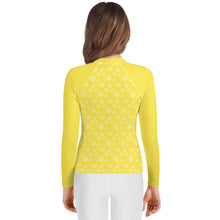 Load image into Gallery viewer, SUCCESS WIRE Power Flower Yellow Rash Guard for Big Girls (8-20)
