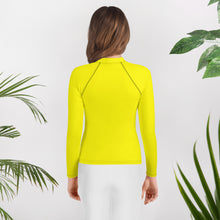 Load image into Gallery viewer, SUCCESS WIRE Unisex Bright Yellow Rash Guard for Big Kids (8-20)
