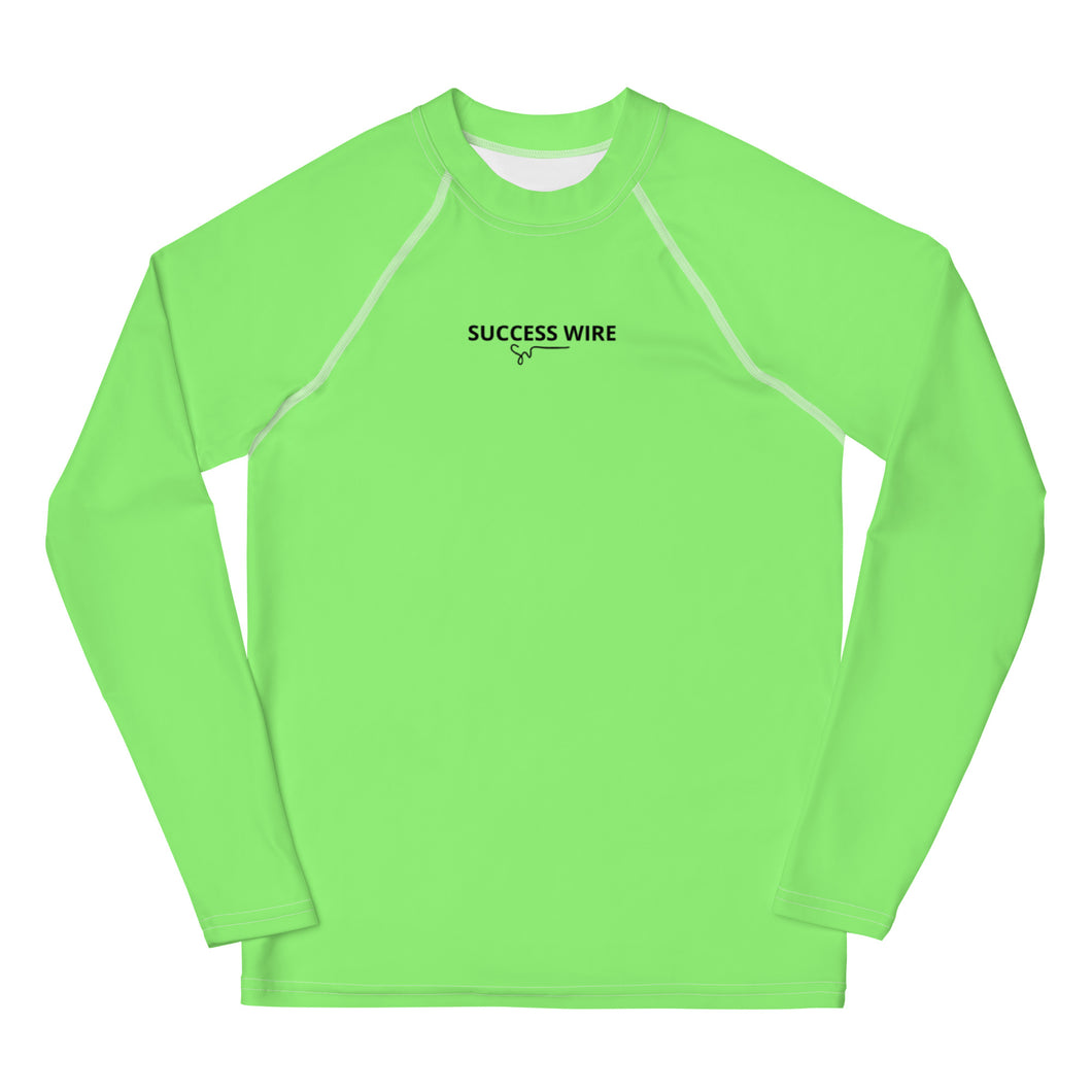 SUCCESS WIRE Unisex Lime Breeze Rash Guard for Big Kids (8-20)