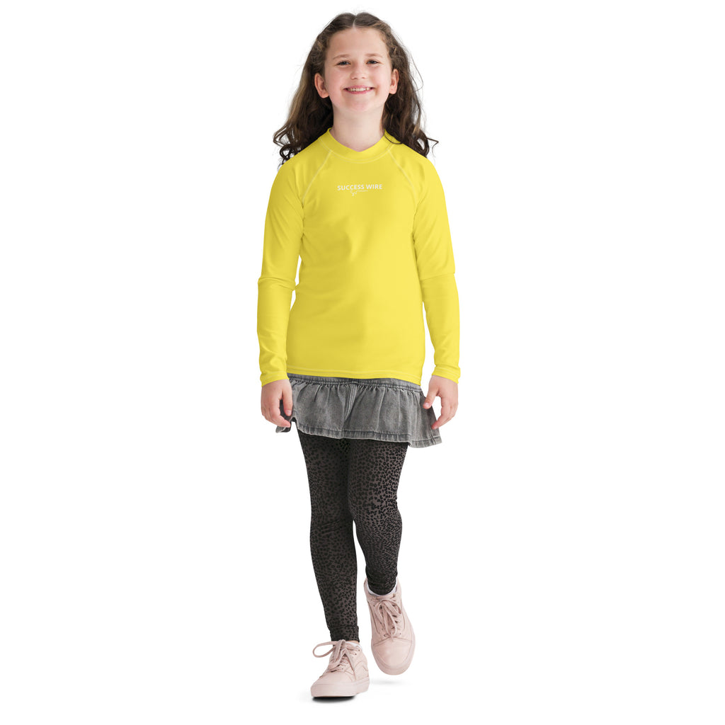 SUCCESS WIRE Paris Daisy Yellow Rash Guard for Big Girls (8-20)