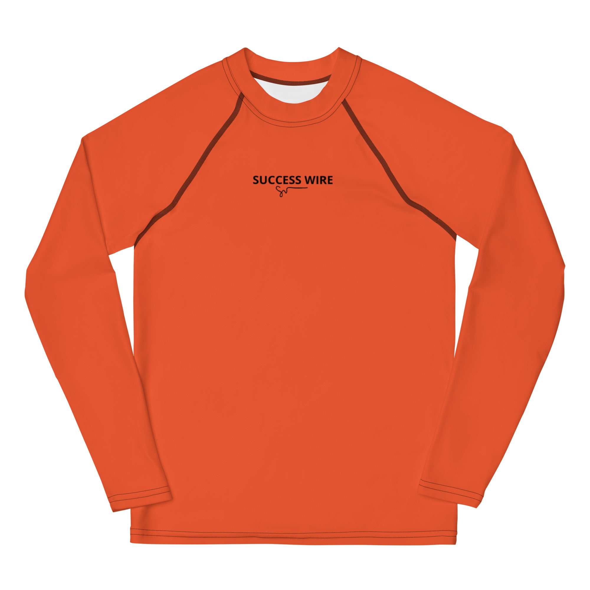 SUCCESS WIRE Unisex Outrageous Orange Rash Guard for Big Kids (8-20)