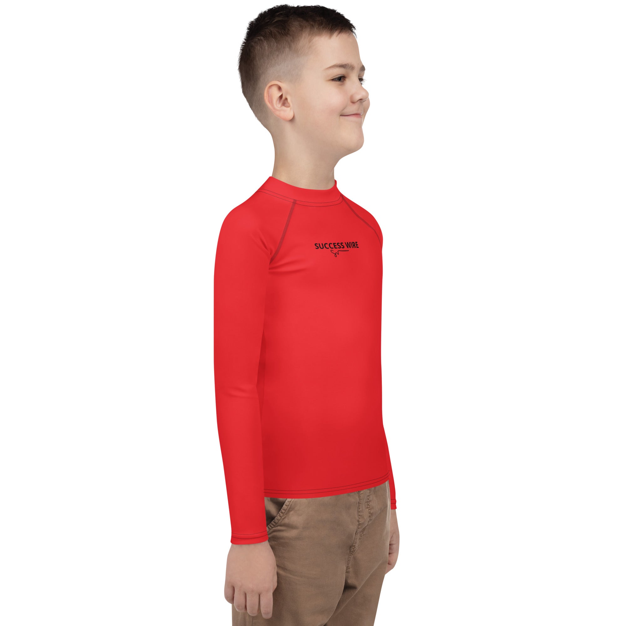 SUCCESS WIRE Unisex Alizarin Red Rash Guard for Big Kids (8-20)