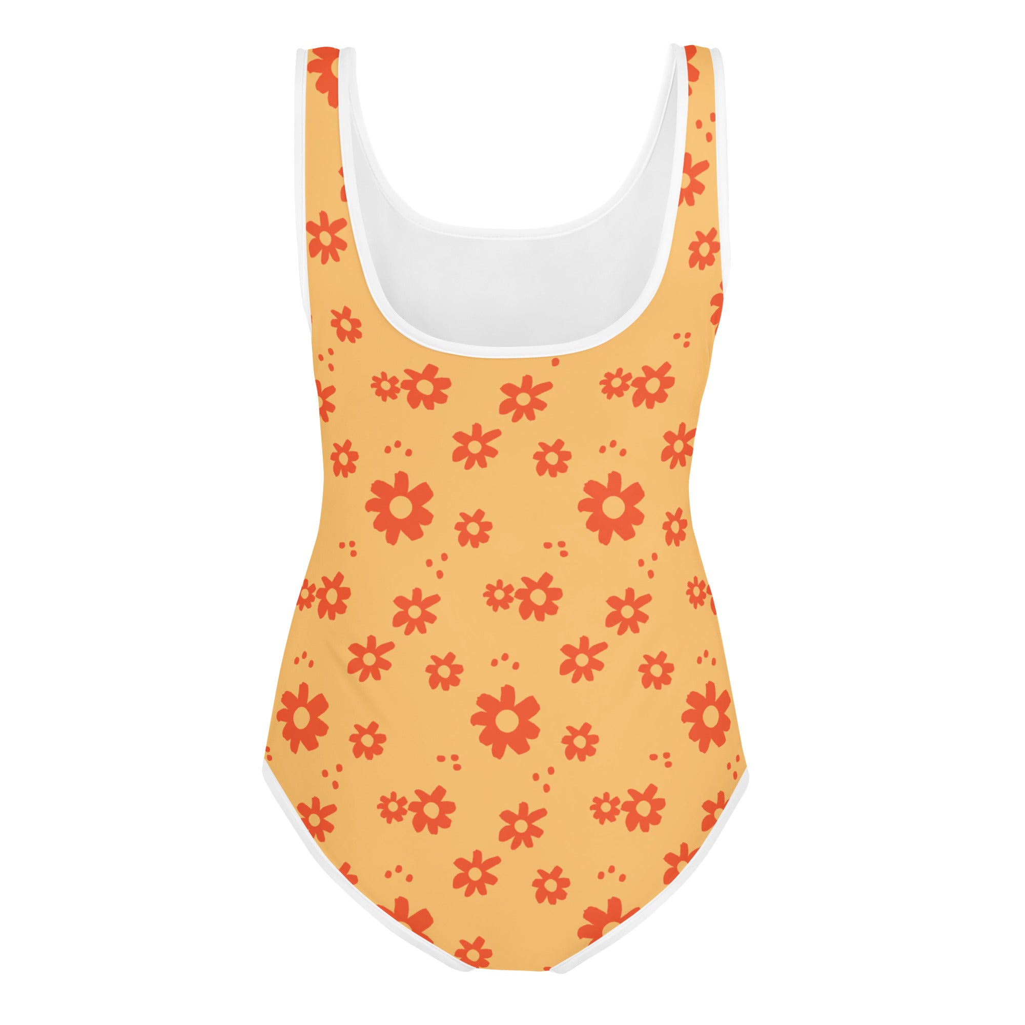 SUCCESS WIRE Power Flower Chardonnay Orange Swimsuit for Big Girls (8-20)