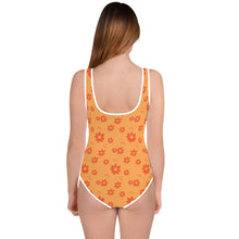 Load image into Gallery viewer, SUCCESS WIRE Power Flower Orange Rose Swimsuit for Big Girls (8-20)
